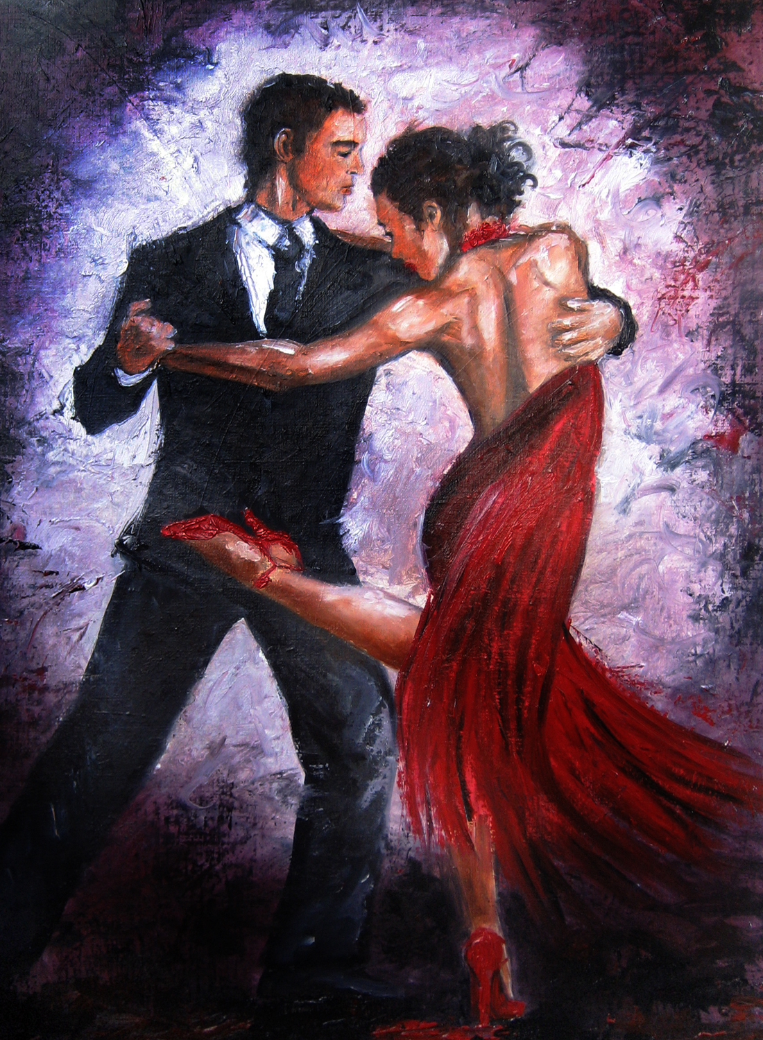 "Tango 3" Olja på linneduk, 65cm x 80cm, 5.000.-