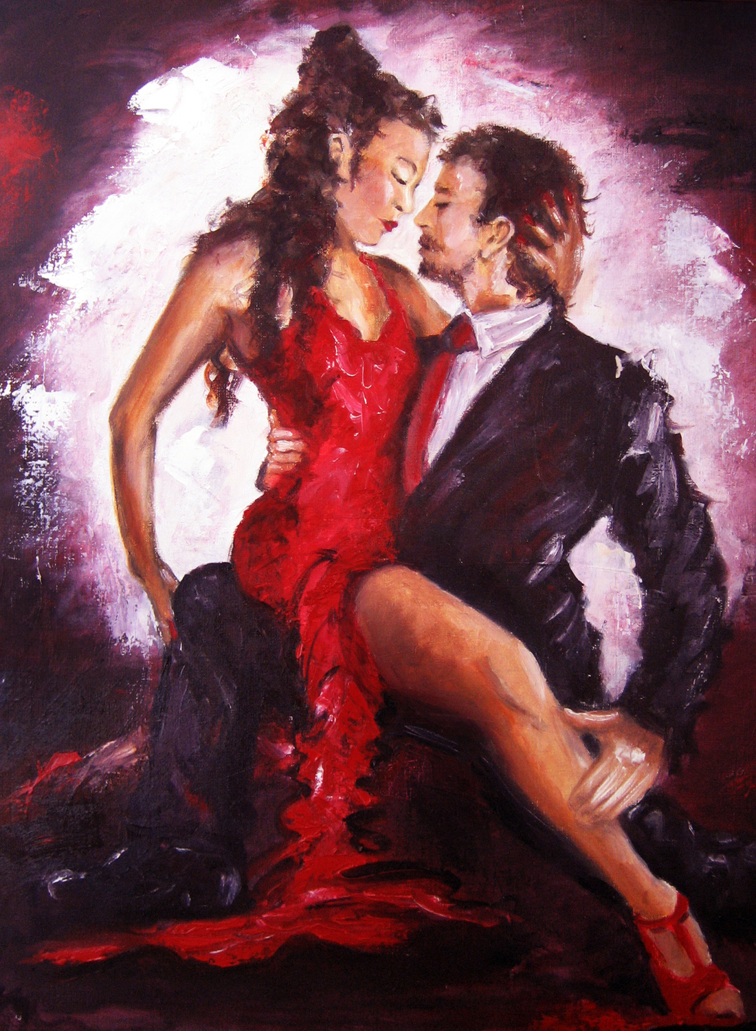 "Tango 2" Olja på linneduk, 65cm x 80cm, 5.000.-