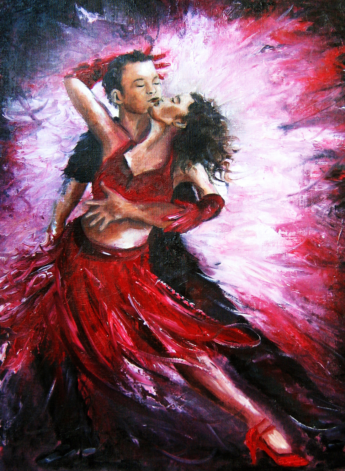 "Tango 1" Olja på linneduk, 65cm x 80cm, 5.000.-