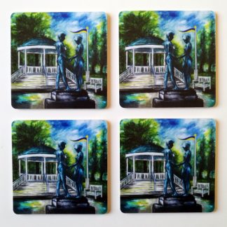 Glasunderlägg "Stadsparken" 4-pack